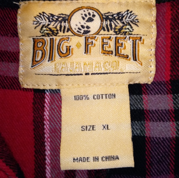 BIG FEET FLANNEL ADULT FOOTED UNISEX ONESIE PLAID PAJAMAS SZ. XL - Picture 2 of 6